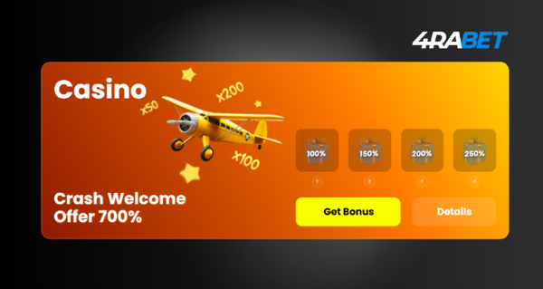 4rabet welcome bonus 4rabet 700% Crash welcome pack