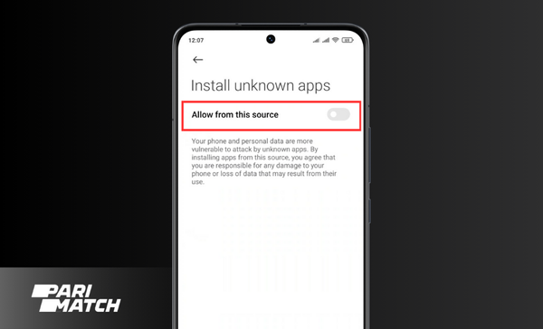 Step 1 - Parimatch Install app Step 1 - Parimatch Install app