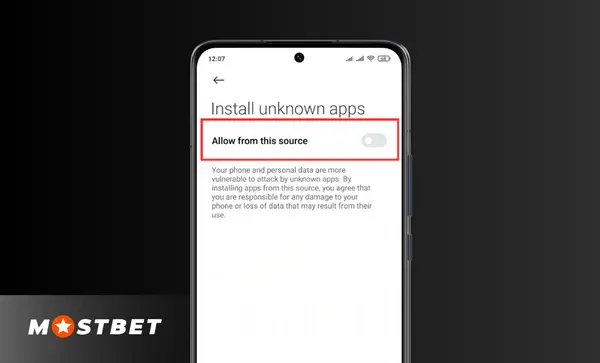 Step 3 - Mostbet app instalation Step 3 - Mostbet app installation